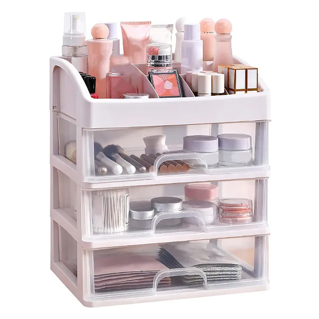 Hapivida Organizer Trucchi 3 Cassetti Trasparente Plastica