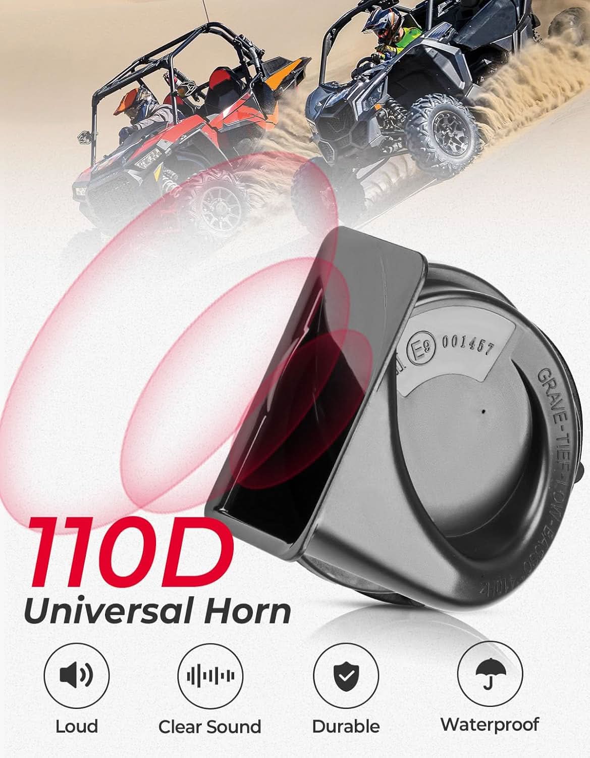 KEMIMOTO Kit Frecce UTV 8 LED con Clacson e Porta Targa