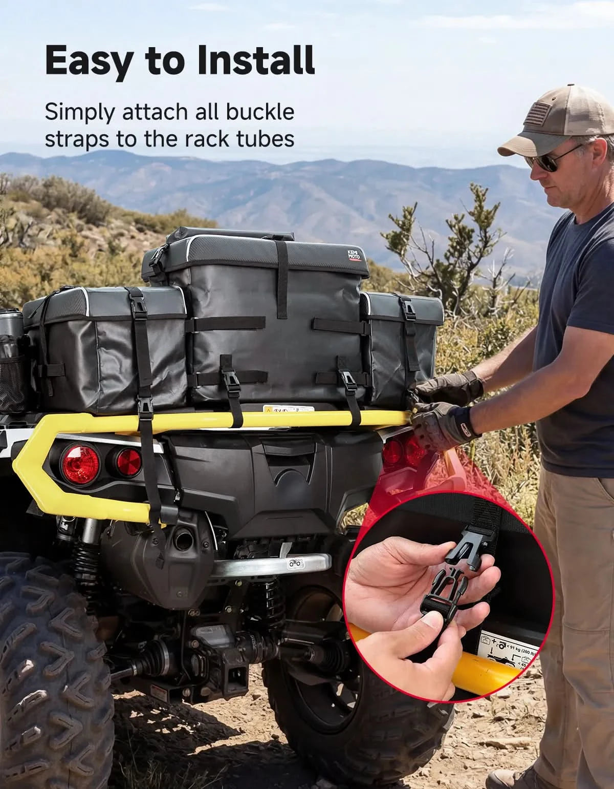 KEMIMOTO Borsa ATV 85L Posteriore con frigo e telaio metallo