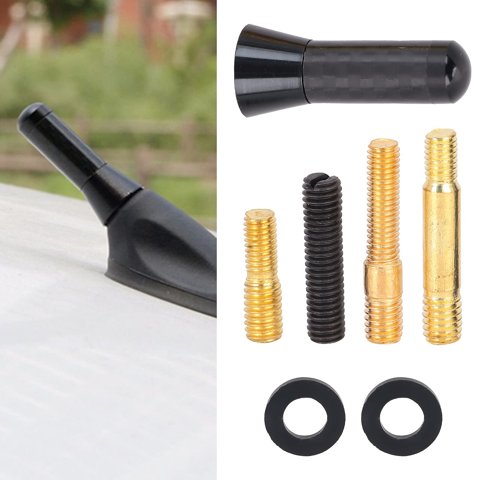 AOWINHIT antenna corta universale carbonio nera 3,5 cm