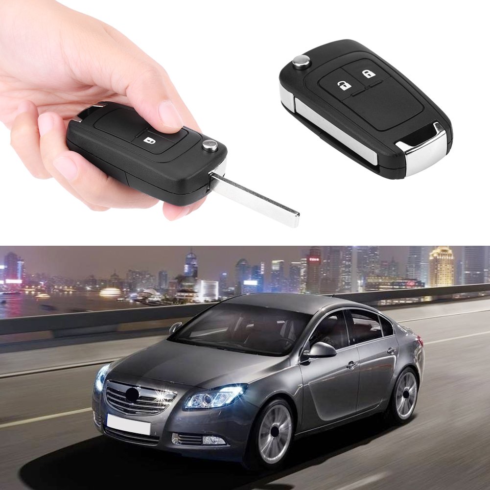 Kuuleyn Guscio Chiave Auto 2 Pulsanti Opel Astra Nero