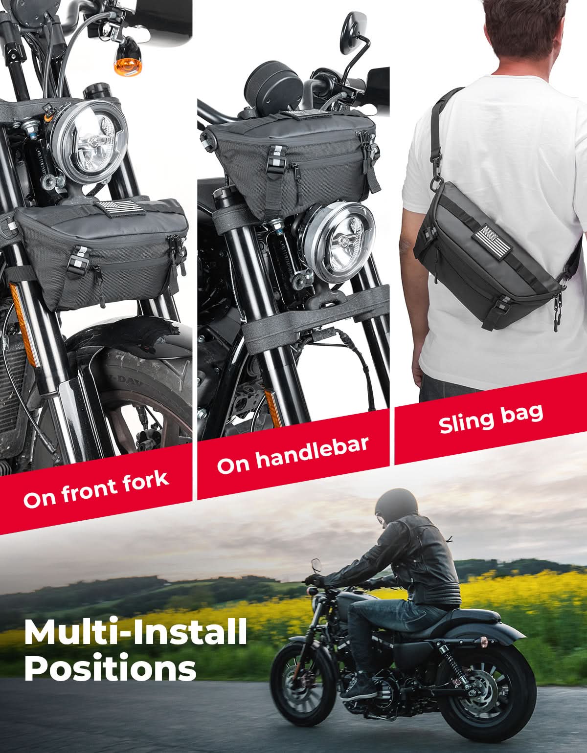 Kemimoto borsa manubrio moto impermeabile universale