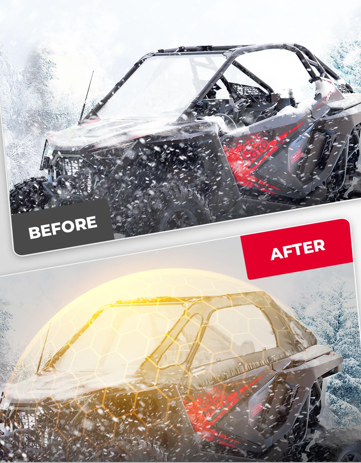 KEMIMOTO RZR PRO XP porte superiori morbide 2 posti antipioggia