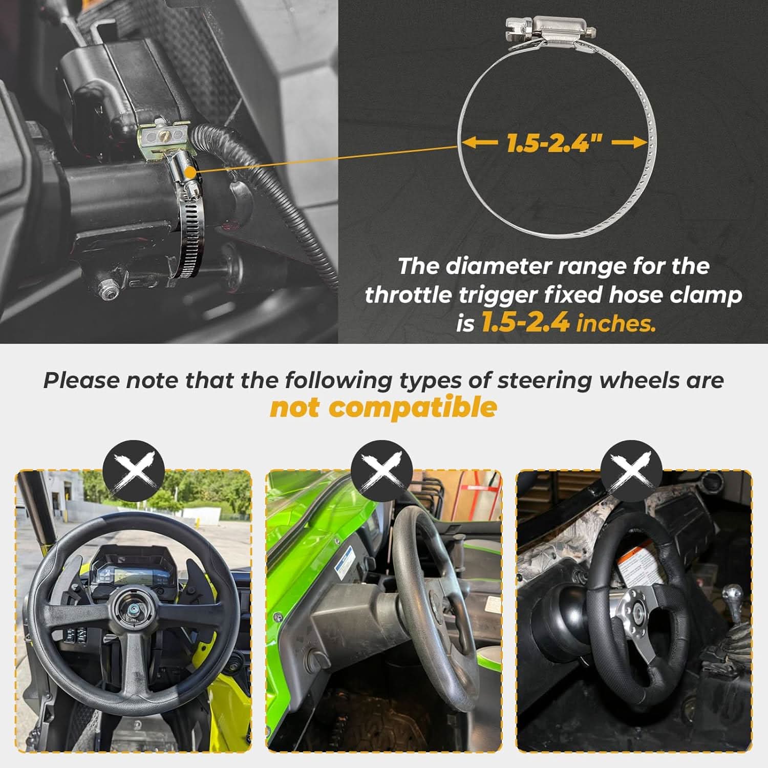 Kemimoto UTV kit frecce LED ambra con clacson universale