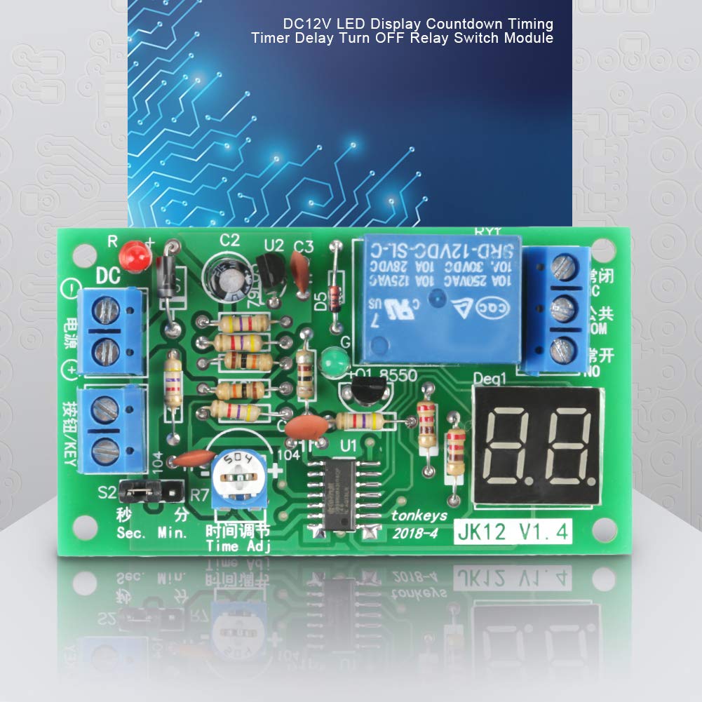 Kuuleyn modulo timer DC12V display LED 1-99 s/min