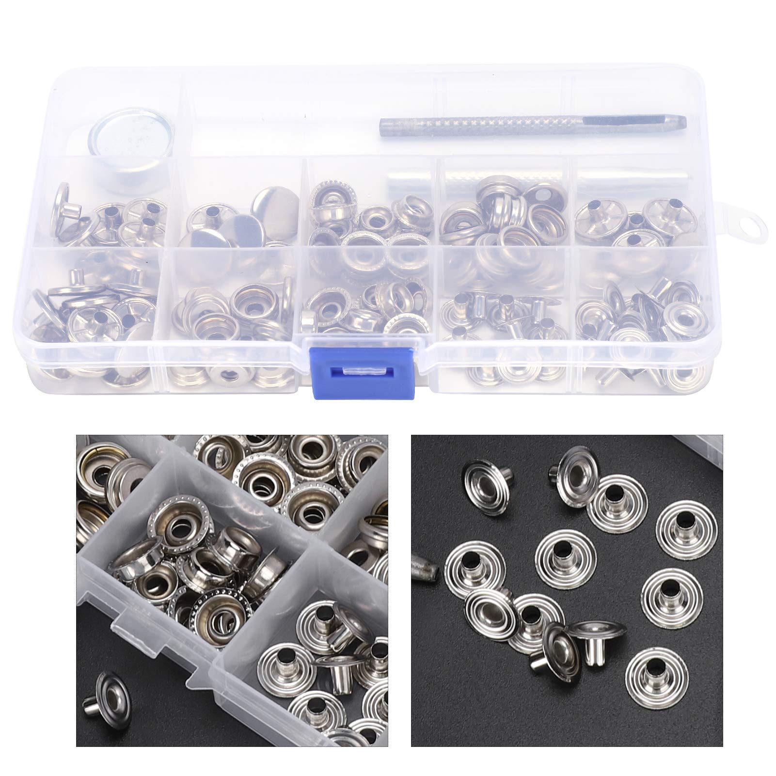 Kuuleyn Bottoni a Pressione Argento Kit 123 Pezzi Pinza