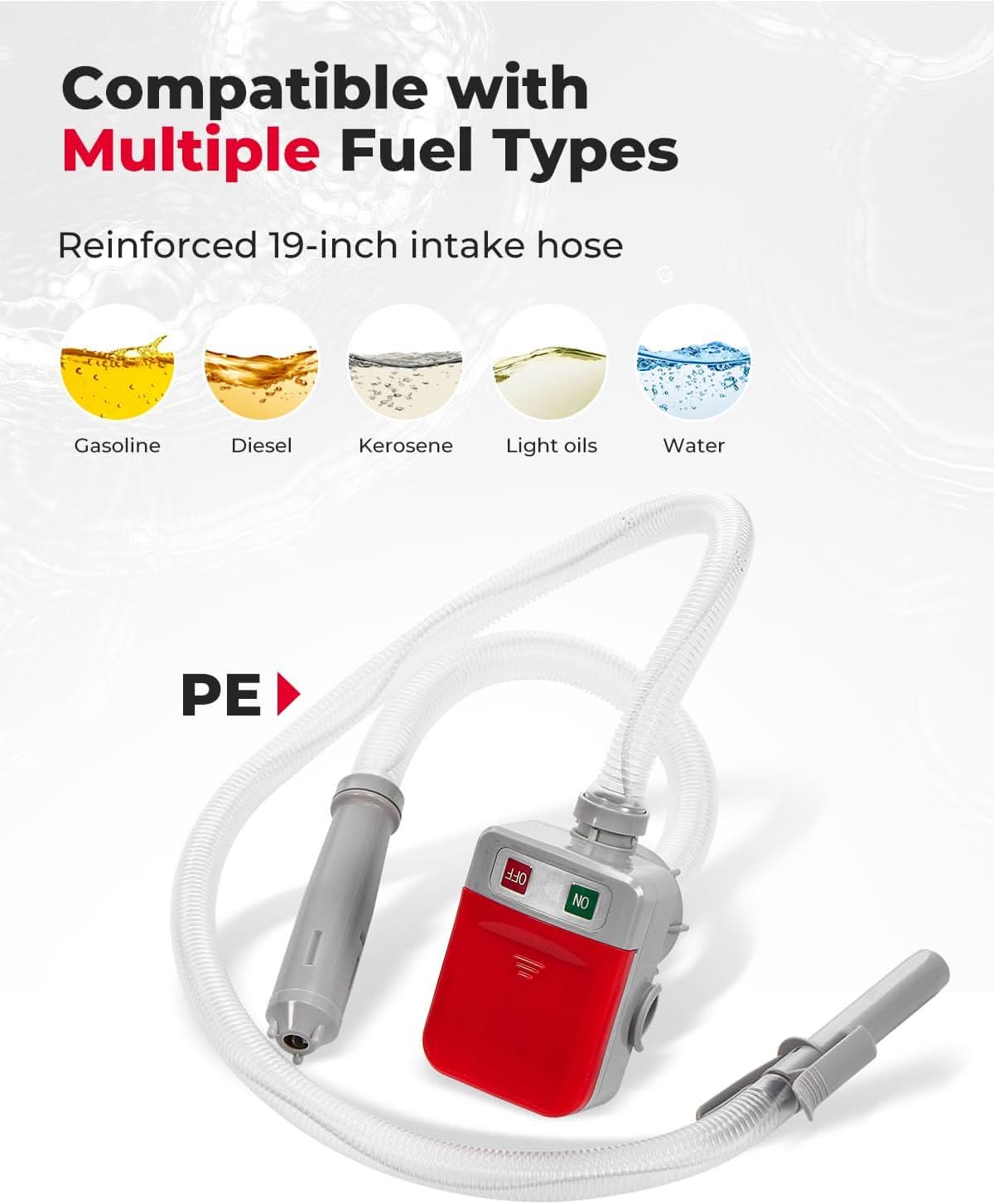 KEMIMOTO Pompa travaso carburante elettrica automatica 3,2 GPM