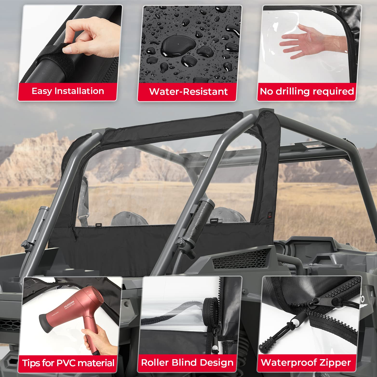 KEMIMOTO RZR XP 1000 lunotto posteriore morbido
