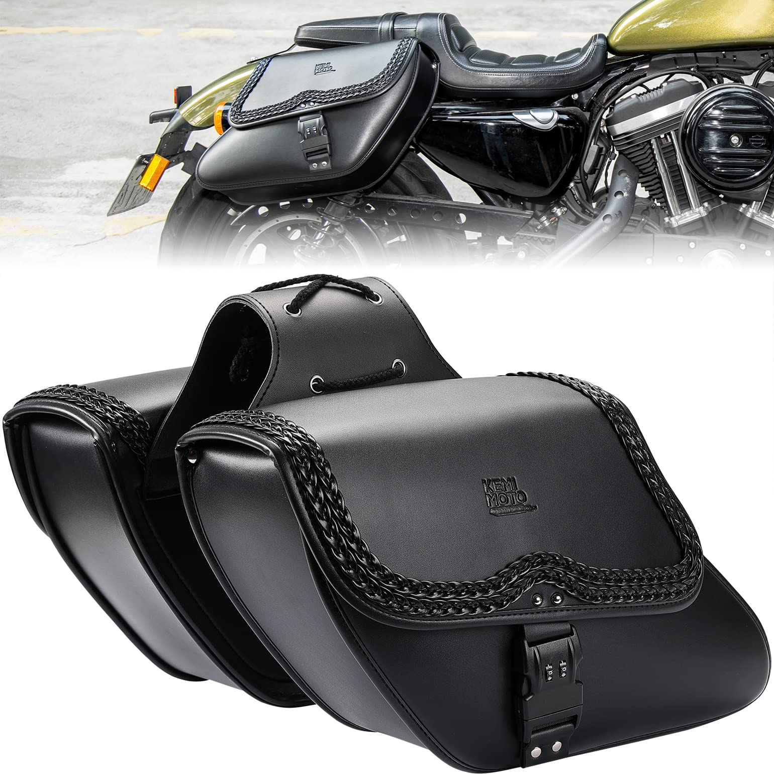 KEMIMOTO Sportster borse laterali 28L con serratura