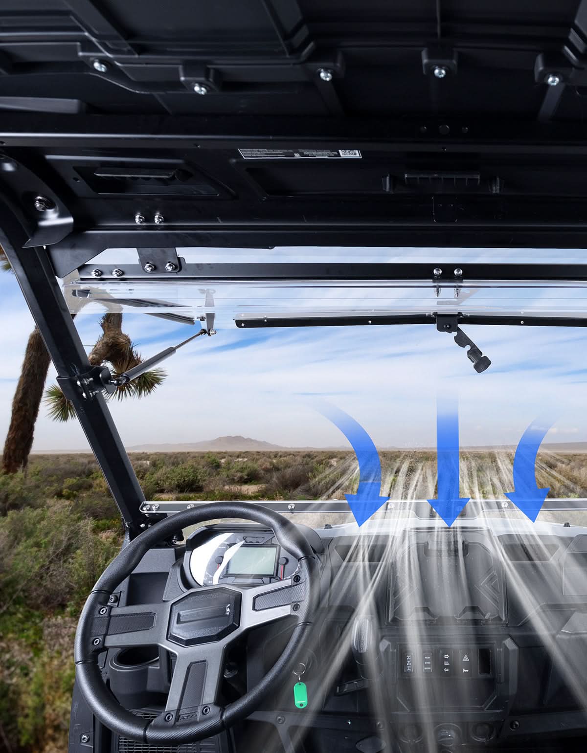 KEMIMOTO Parabrezza Ribaltabile 3-in-1 per Polaris Ranger XP 1000