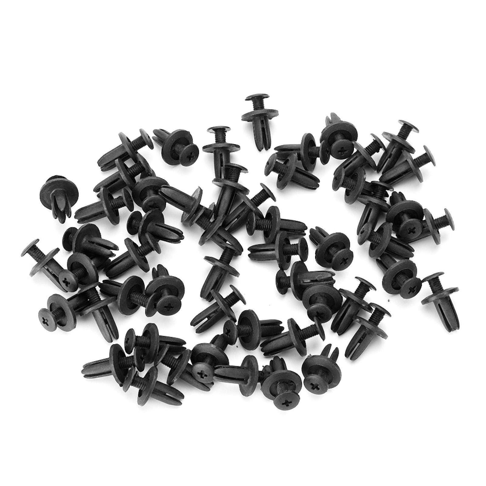 Kuuleyn Rivetti Plastica Auto 6mm 50 Pezzi Neri Universali