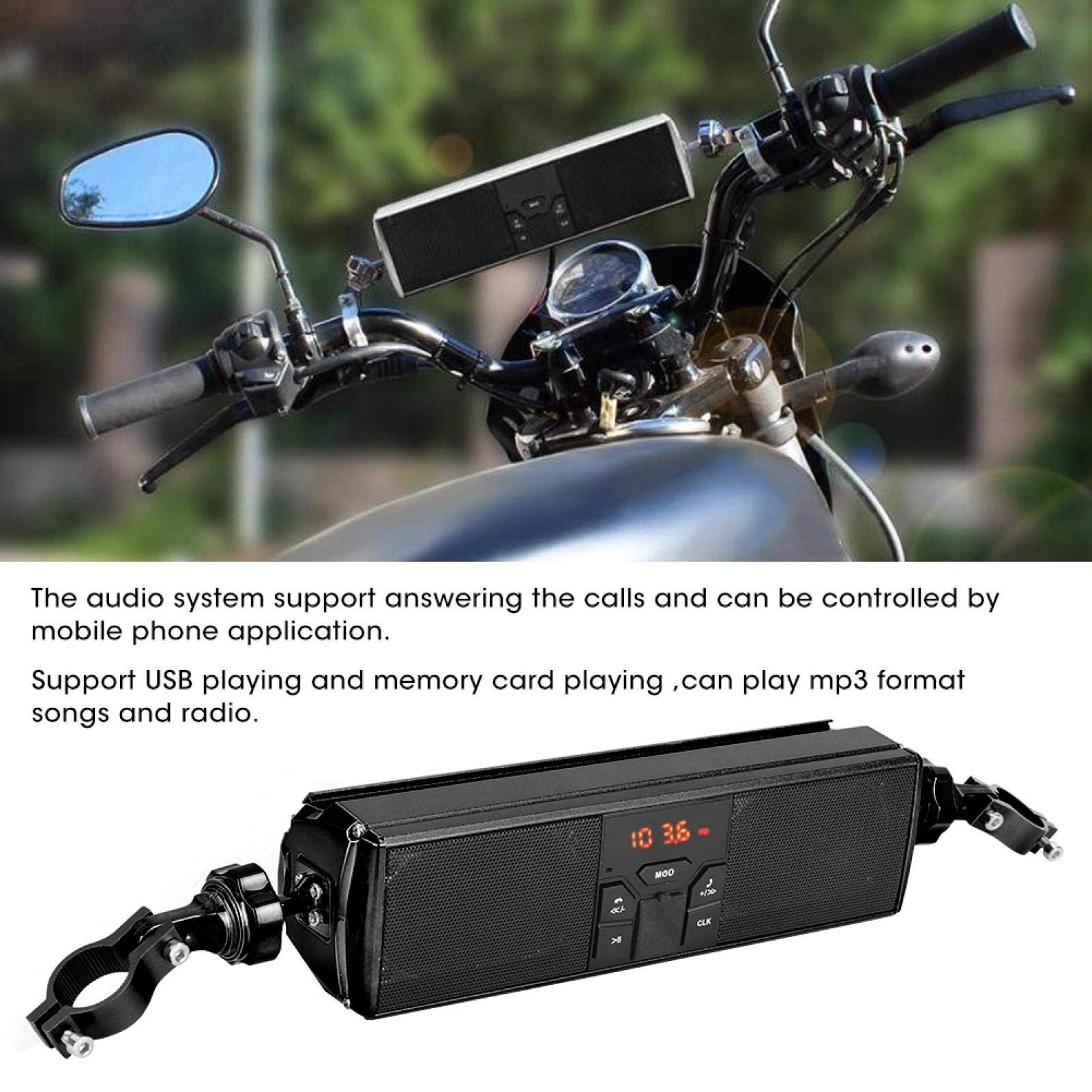Kuuleyn stereo moto manubrio MP3 USB impermeabile nero