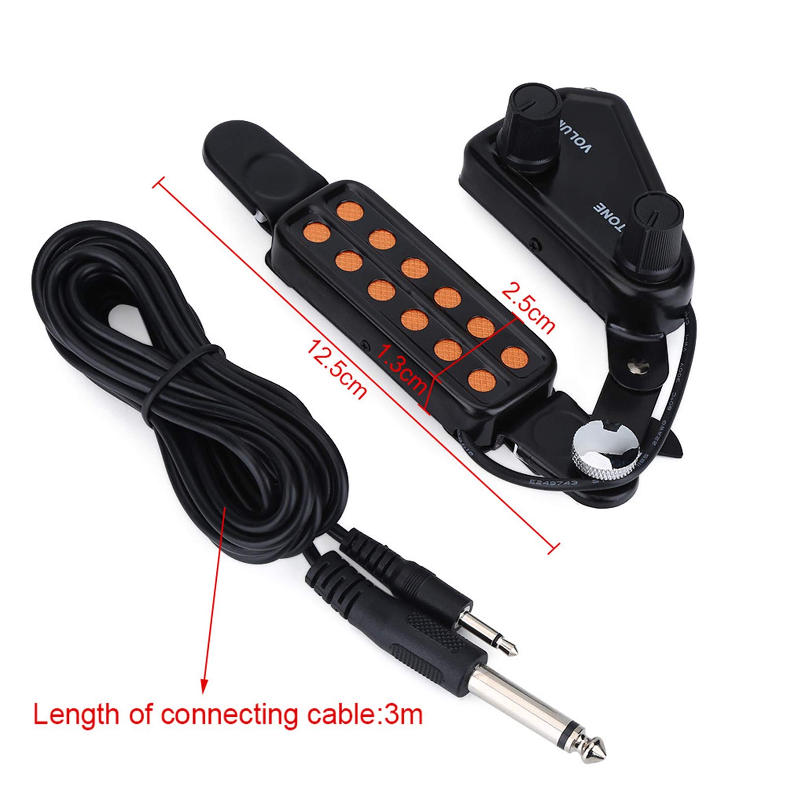 Kuuleyn Pickup Magnetico 12 Fori Chitarra Acustica Volume