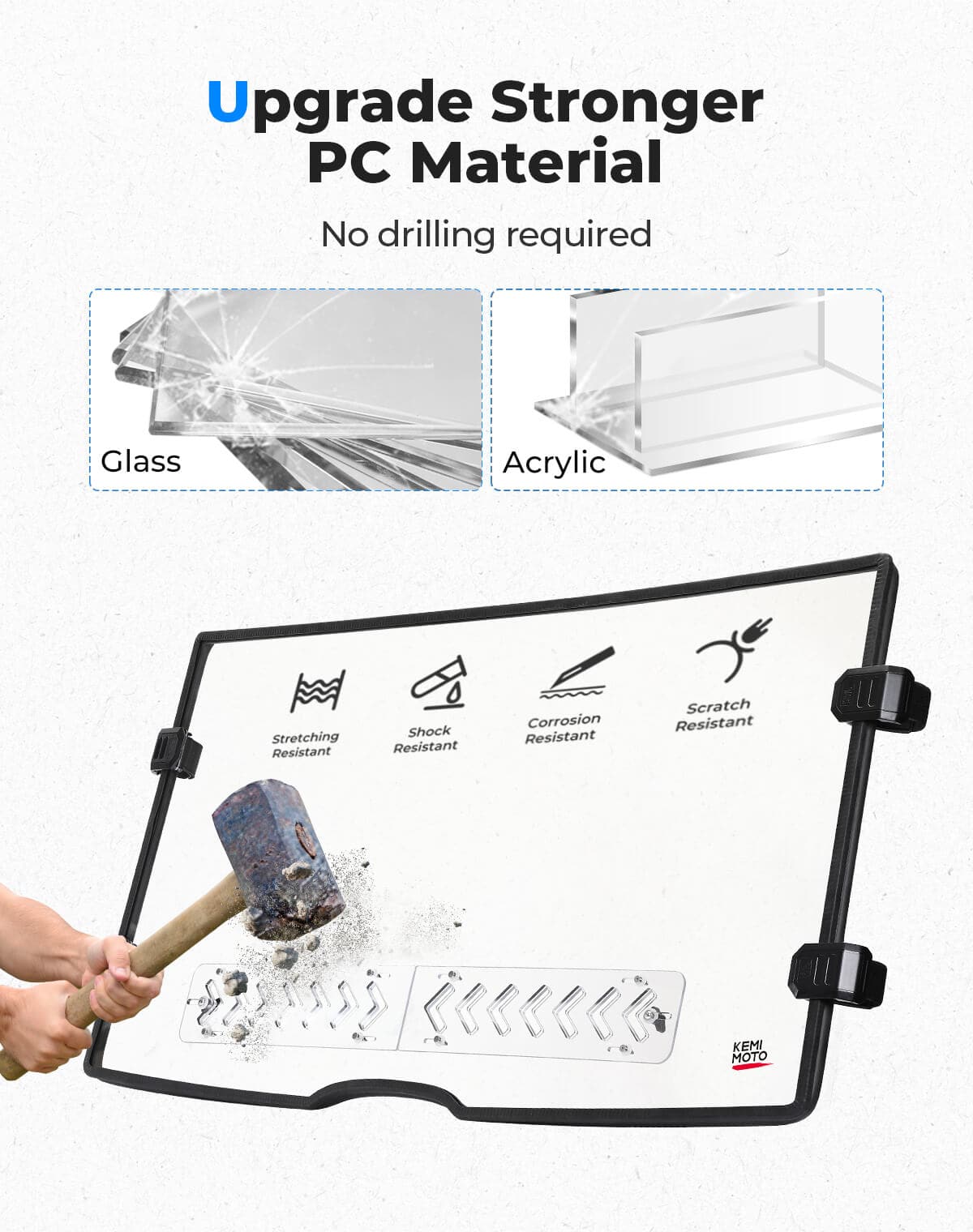 KEMIMOTO parabrezza anteriore UTV per Tracker 800SX ventilato