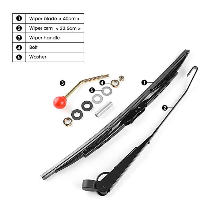 KEMIMOTO Tergicristallo Manuale UTV 16" 1 Pezzo Universale