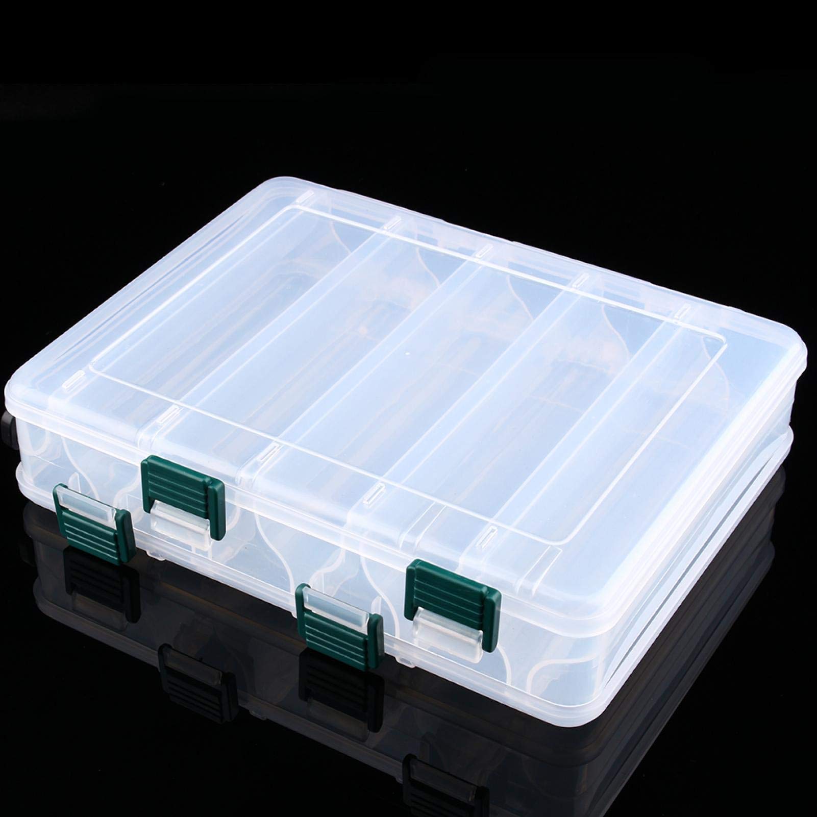 Kuuleyn 12 scomparti scatola pesca plastica bifacciale grande