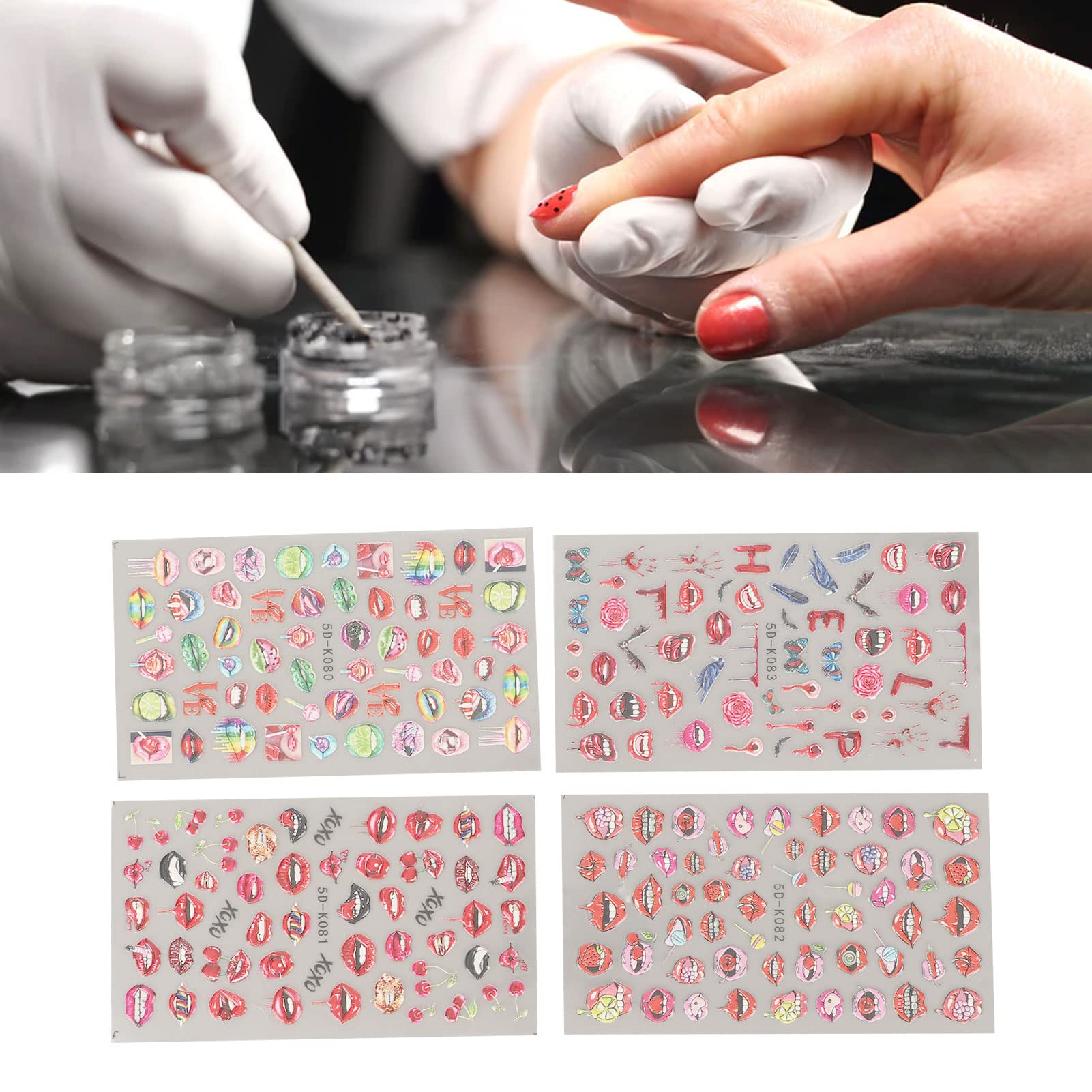 Kuuleyn Adesivi Nail Art Halloween 3D 4 Pezzi Zucca