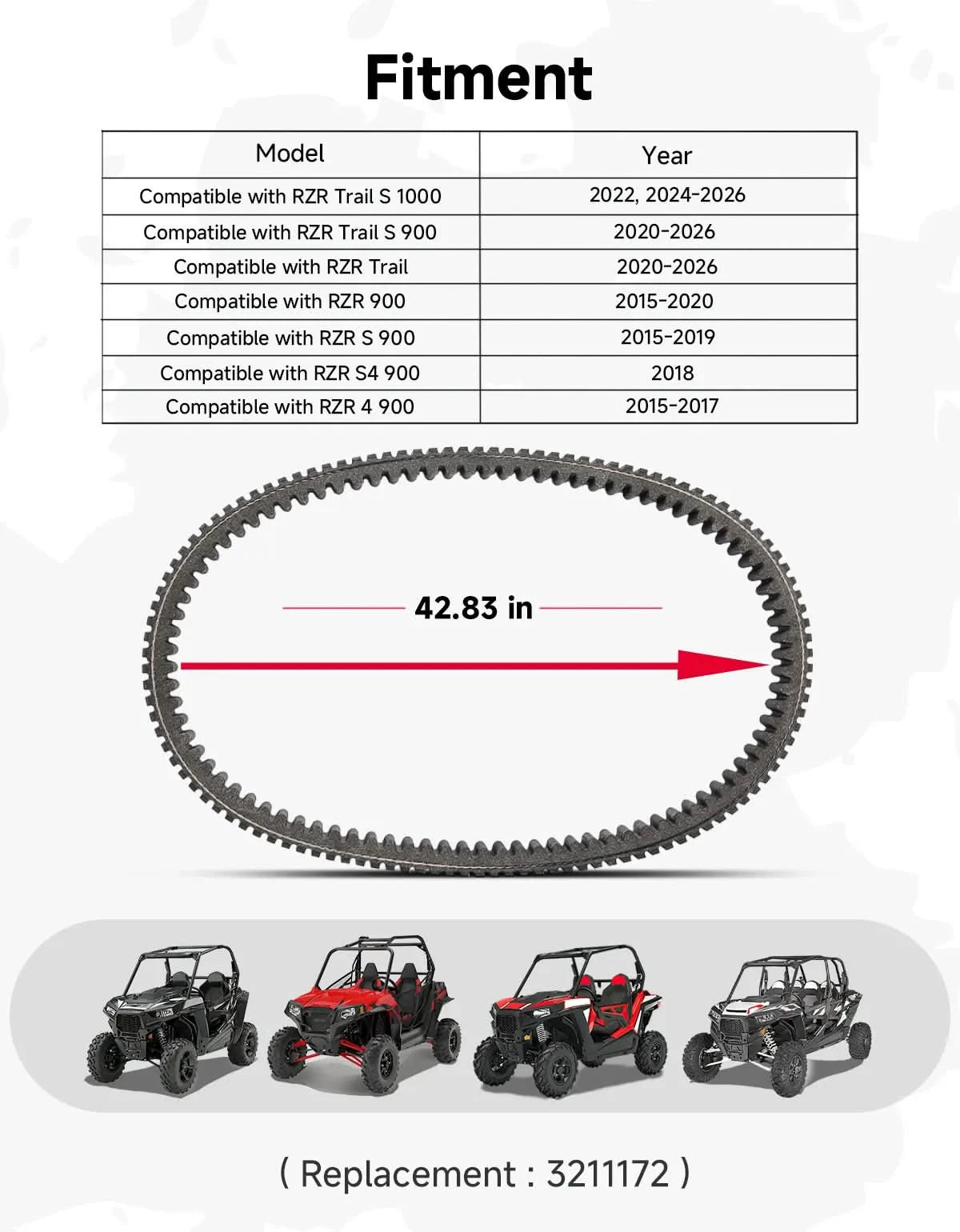 KEMIMOTO RZR Trail cinghia trasmissione 3211172