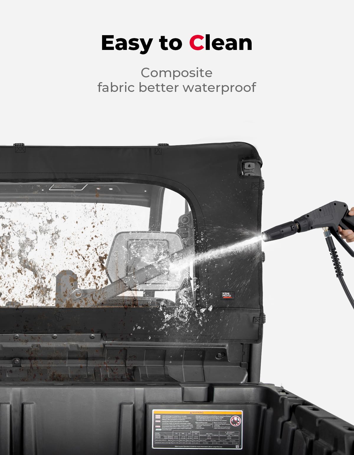 KEMIMOTO Lunotto Posteriore Can-Am Defender Morbido con Zip