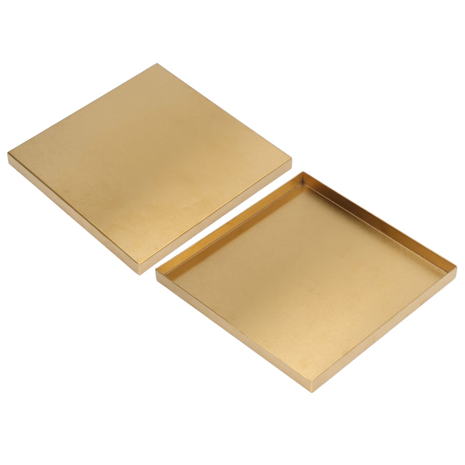 Hapivida Vassoio Quadrato Acciaio Inox Oro 20 cm