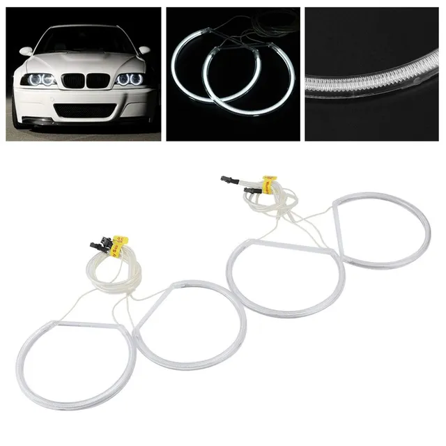 Kuuleyn Angel Eyes CCFL bianchi 12V 131+146 mm 4 pezzi