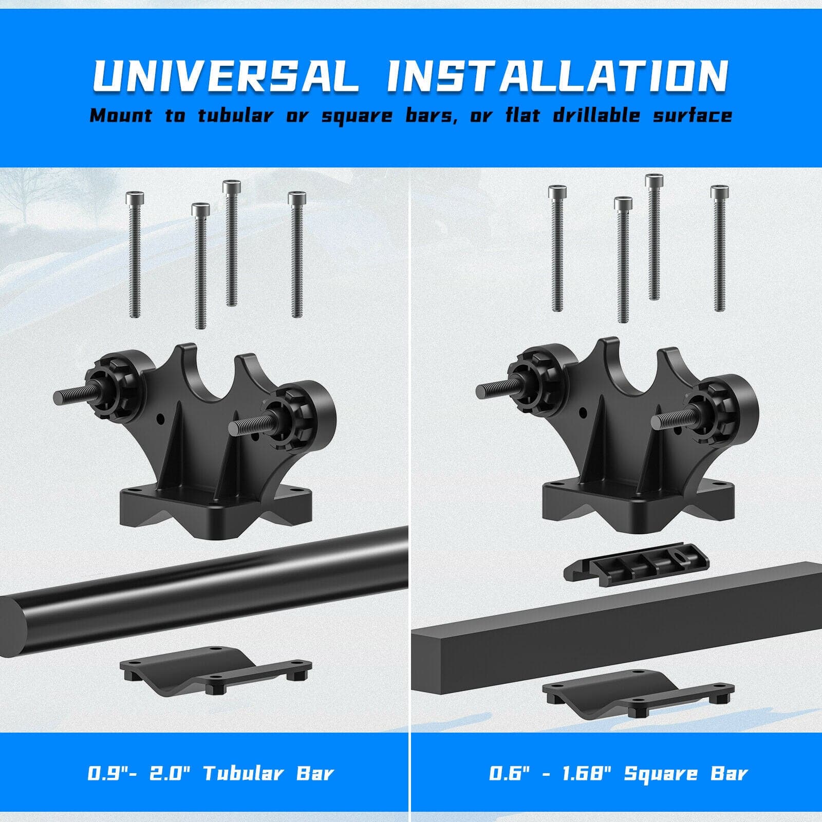 Kemimoto supporto a U doppio per ATV UTV barre 23-51 mm 20 kg