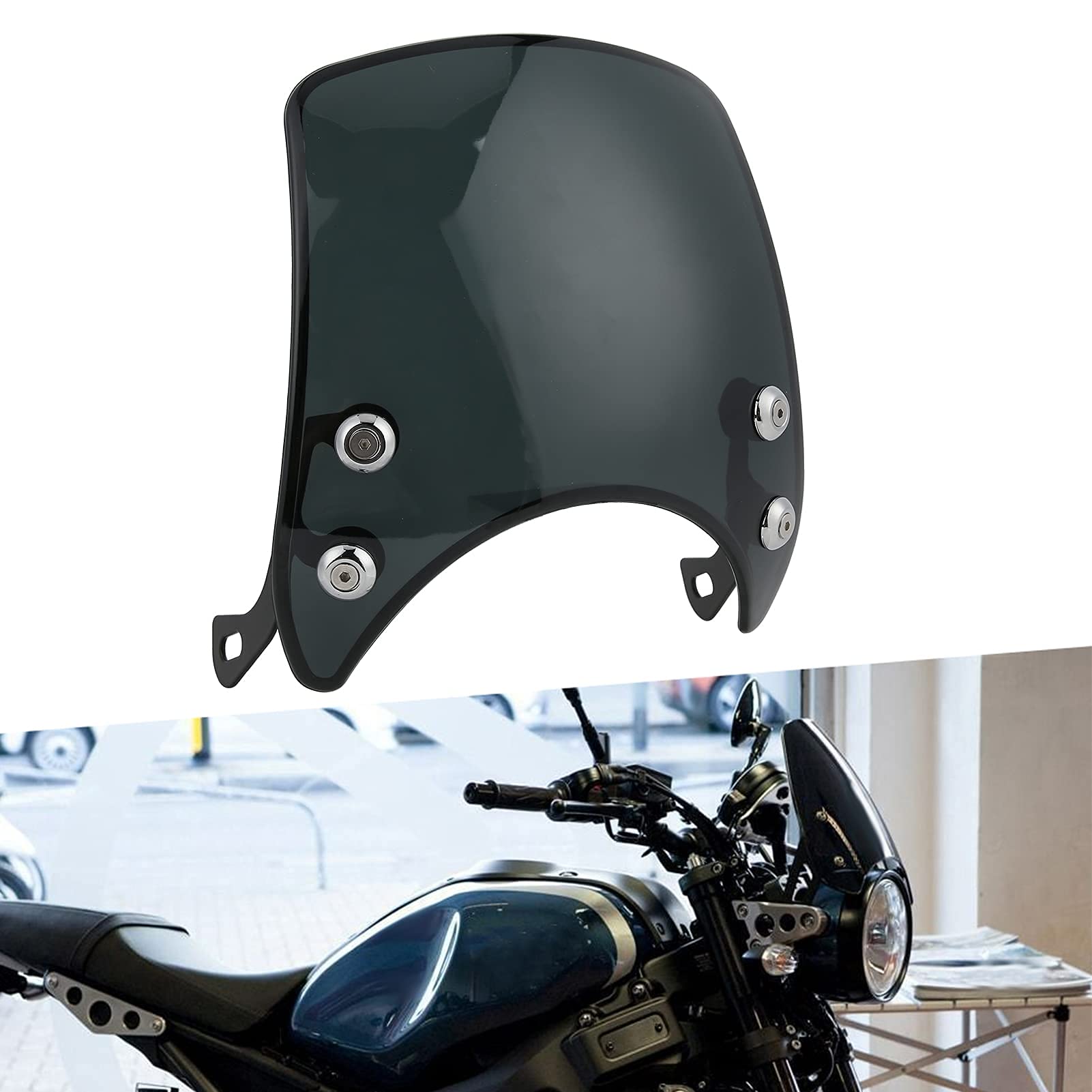 Hapivida Cupolino Parabrezza Moto 5-7 Pollici Retrò