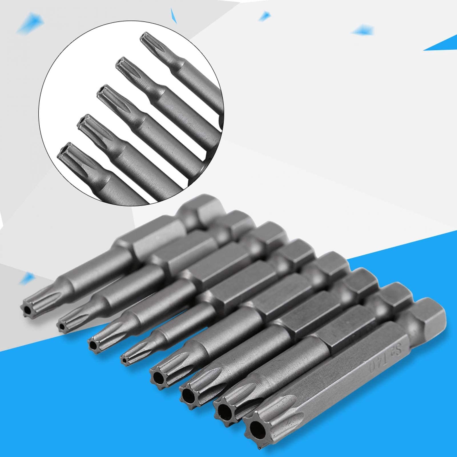 Kuuleyn Set Punte Torx T8-T40 50 mm S2 Magnetico 8 Pezzi