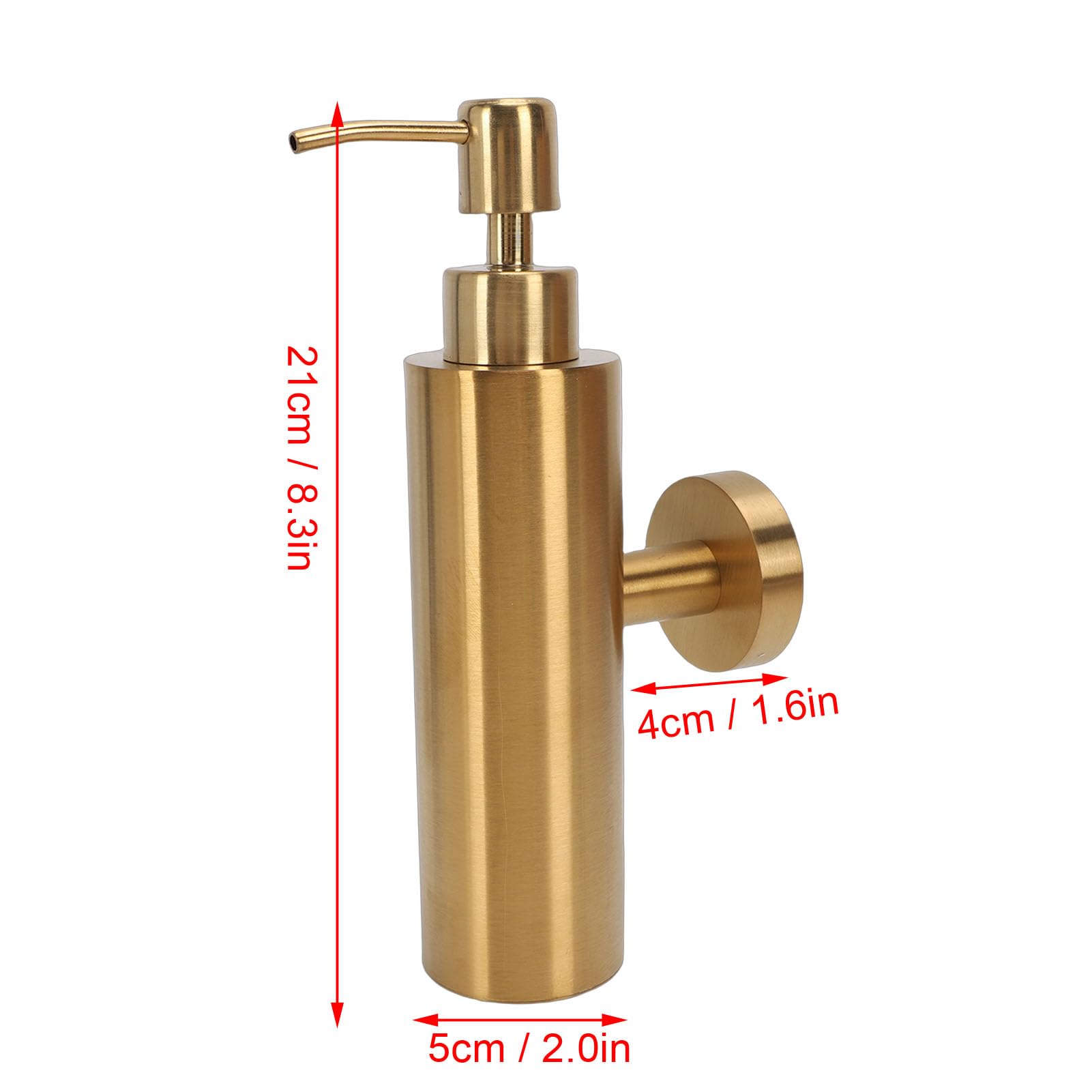 Hapivida dispenser sapone acciaio inox a parete 5x21 cm