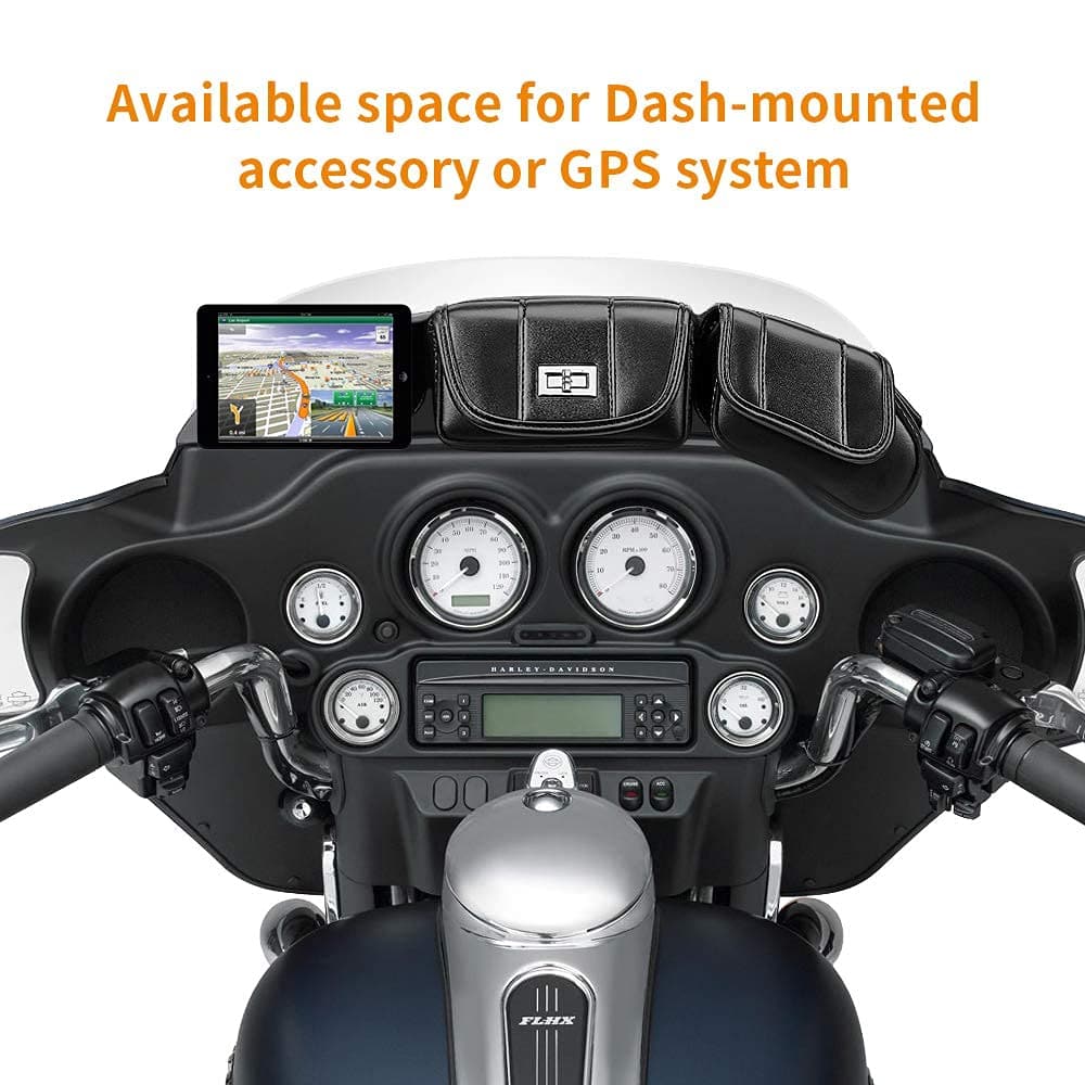 Kemimoto Touring Street Glide borsa parabrezza 3 tasche pelle