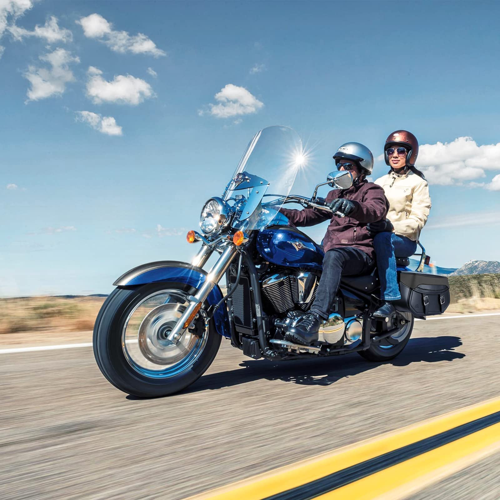 Kemimoto borse laterali moto pelle sintetica Harley