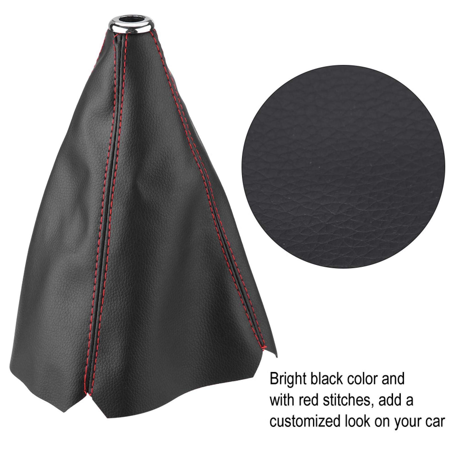 Kuuleyn cuffia cambio manuale pelle PU nera cuciture rosse