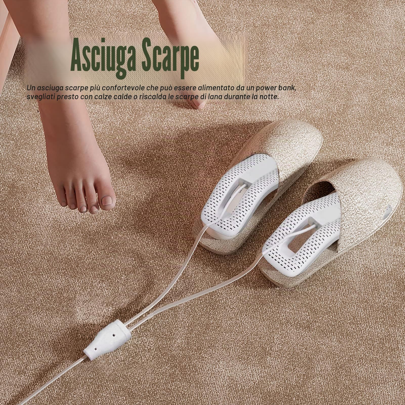 Hapivida asciuga scarpe elettrico USB 10W portatile