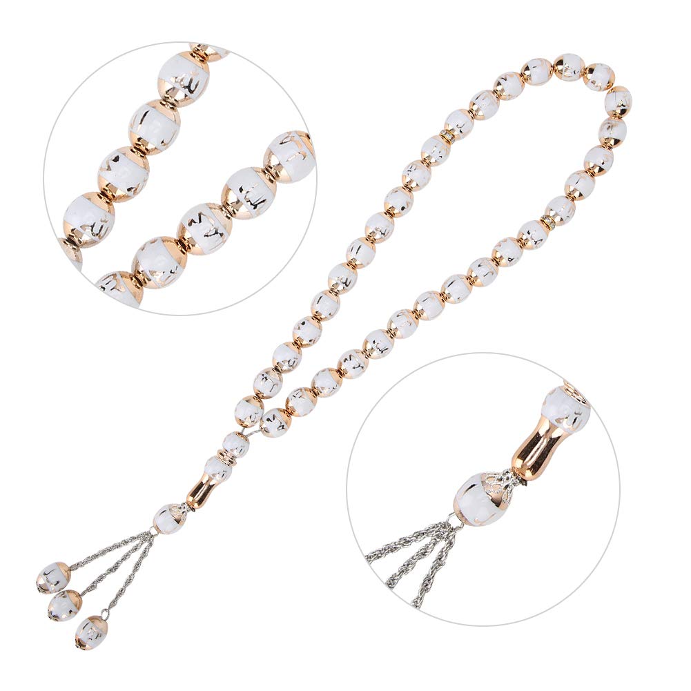 Hapivida Rosario Islamico bracciale preghiera bianco