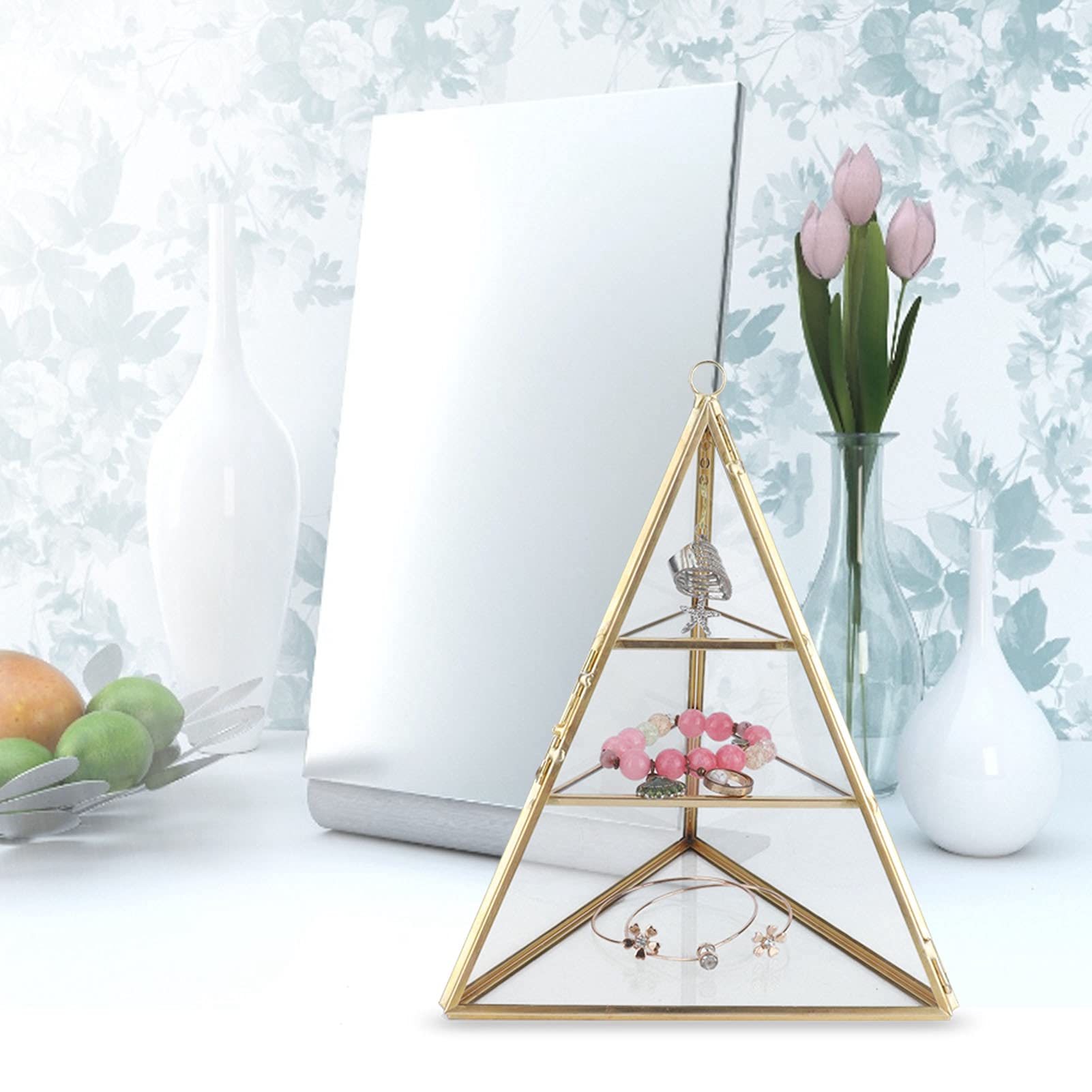 Hapivida Piramide 3 Livelli Portagioie Vetro 21 cm