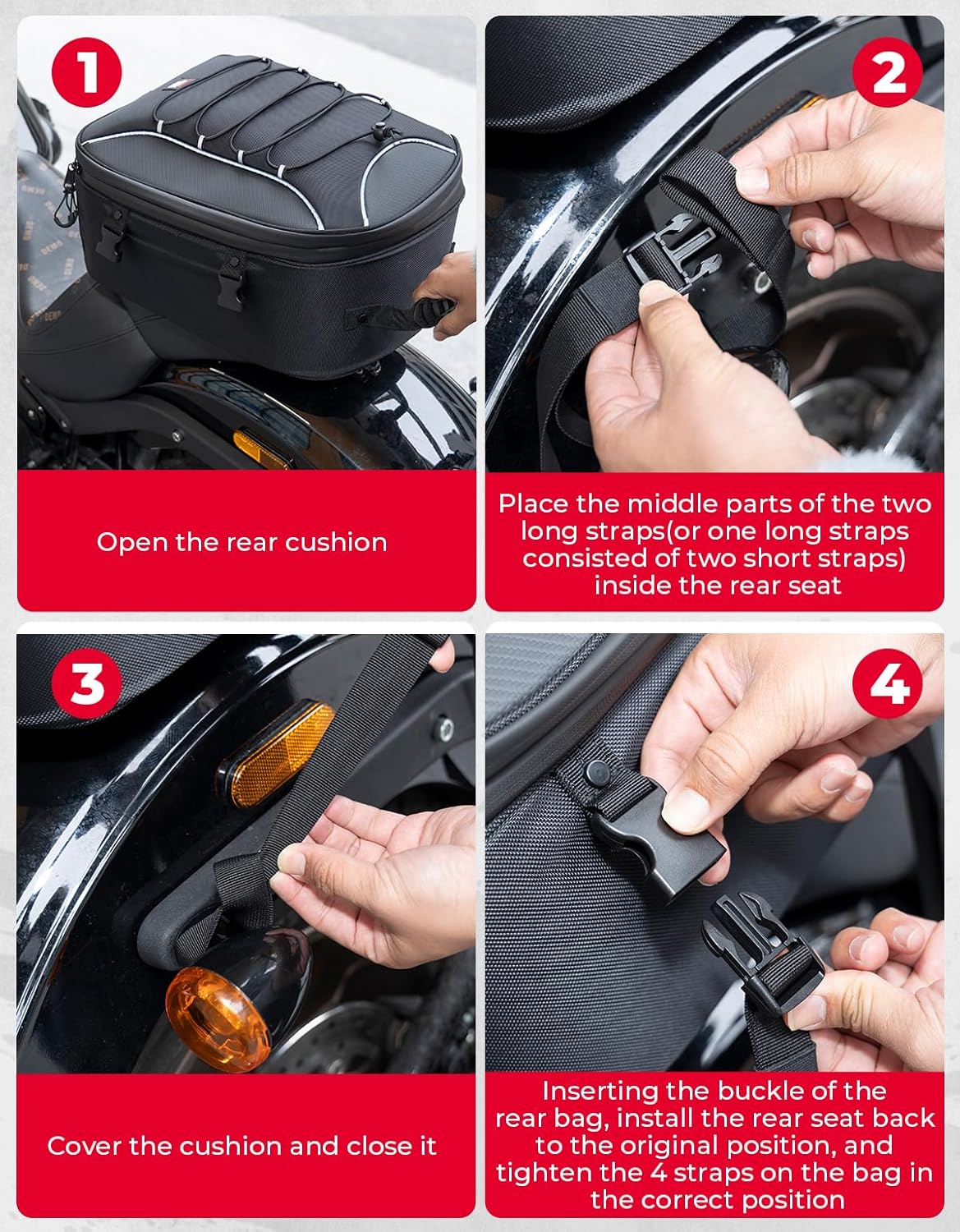 Kemimoto Borsa Codone Moto 25-45L Espandibile Impermeabile
