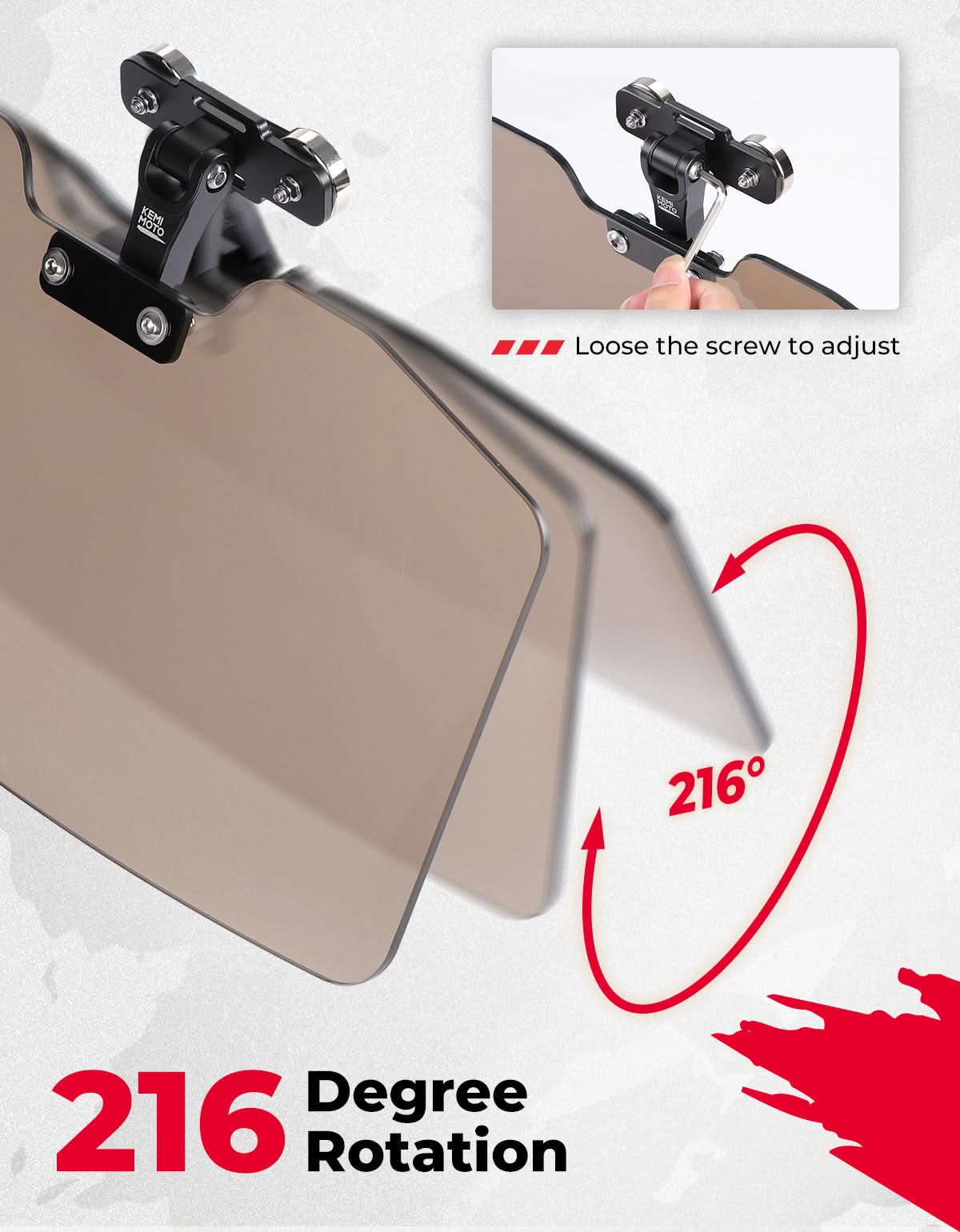 KEMIMOTO visiera parasole magnetica UTV antiriflesso universale
