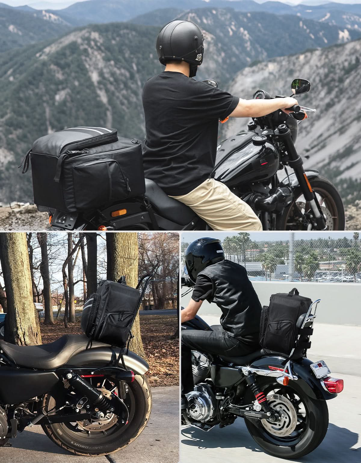 KEMIMOTO Borsa Sissy Bar Moto 40L Oxford Impermeabile