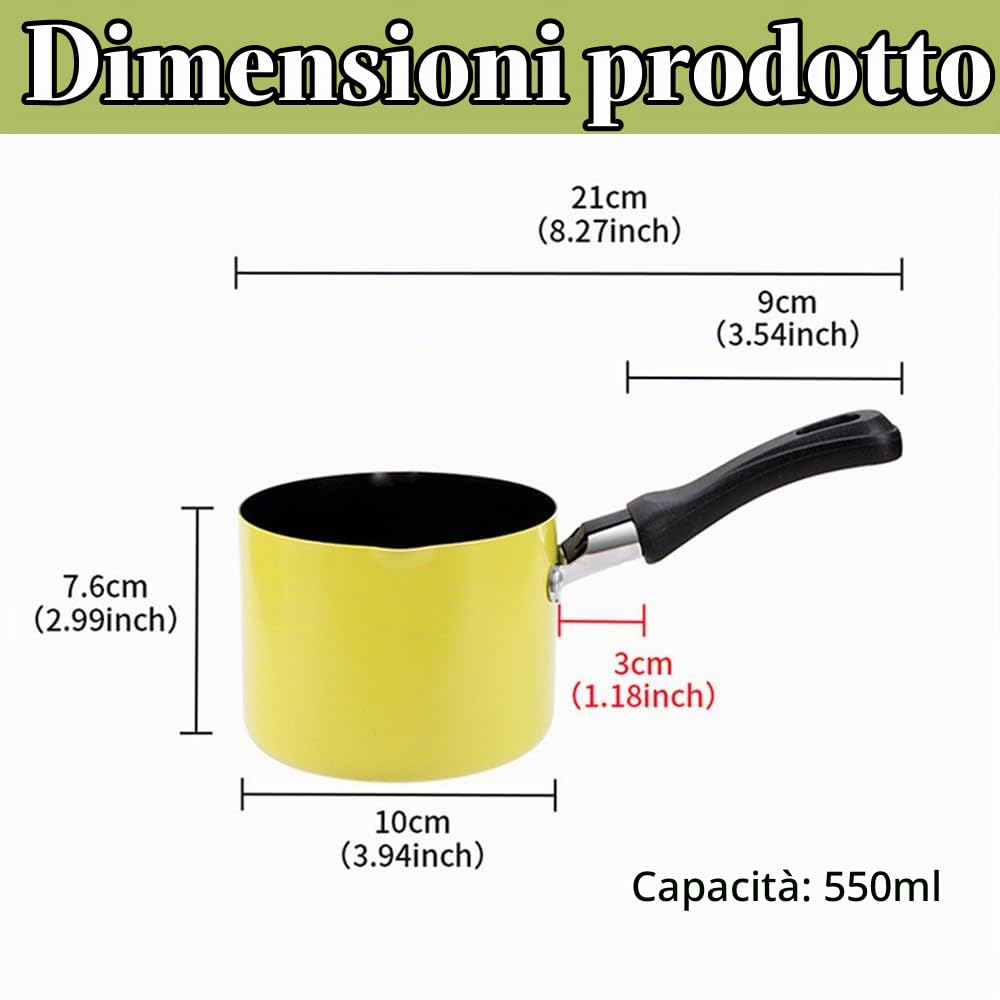 Hapivida Mini Casseruola 550 ml Verde Ø10 cm Antiaderente