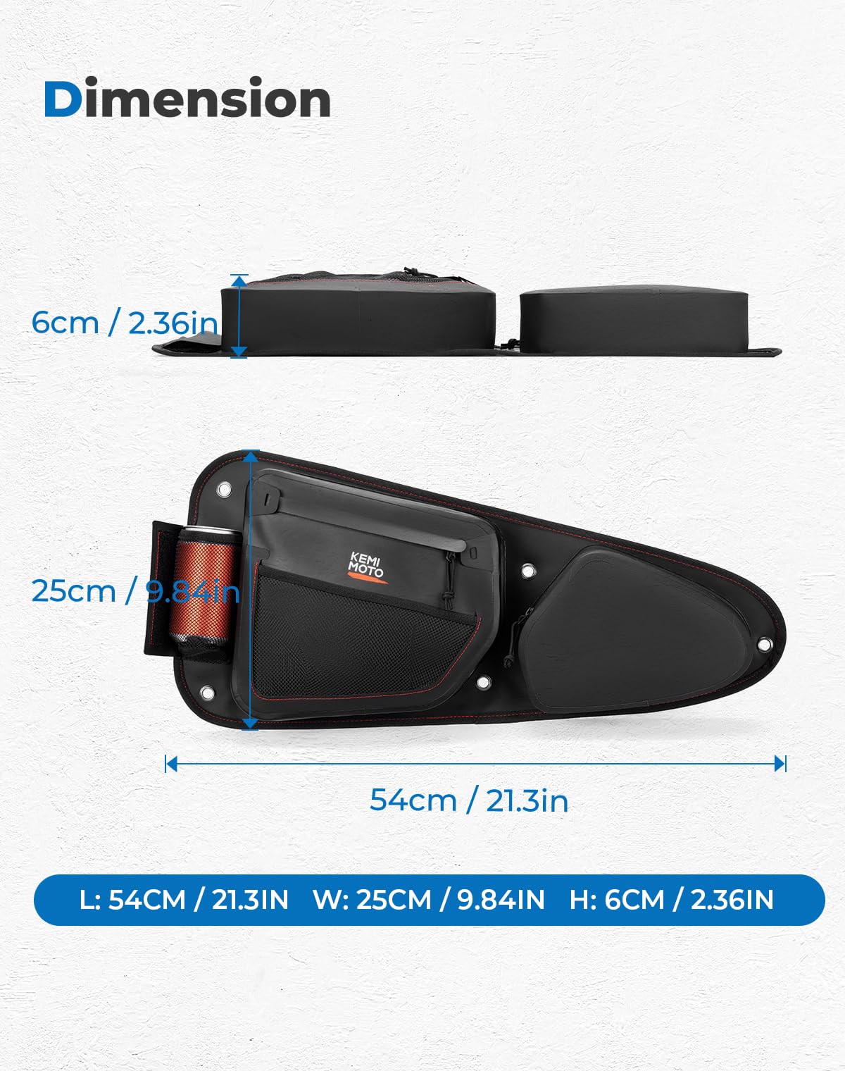 KEMIMOTO RZR borse porta TPU IPX6 anteriori