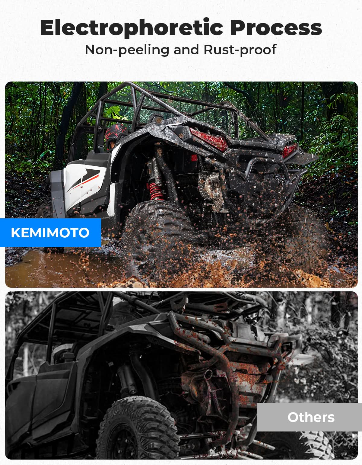 Kemimoto RZR XP 1000 paraurti posteriore acciaio 38 mm