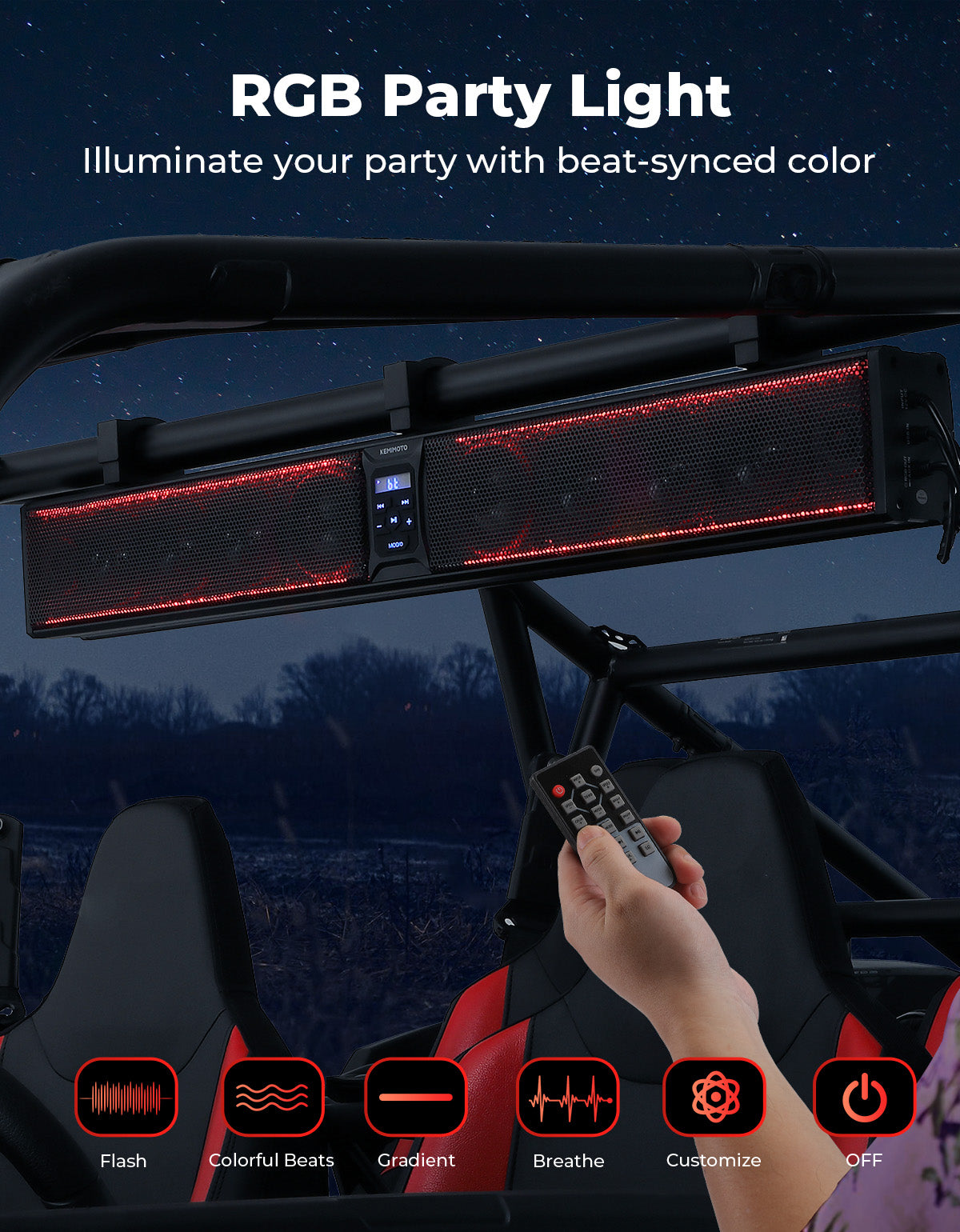 KEMIMOTO 2502 soundbar alluminio RGB 10 altoparlanti