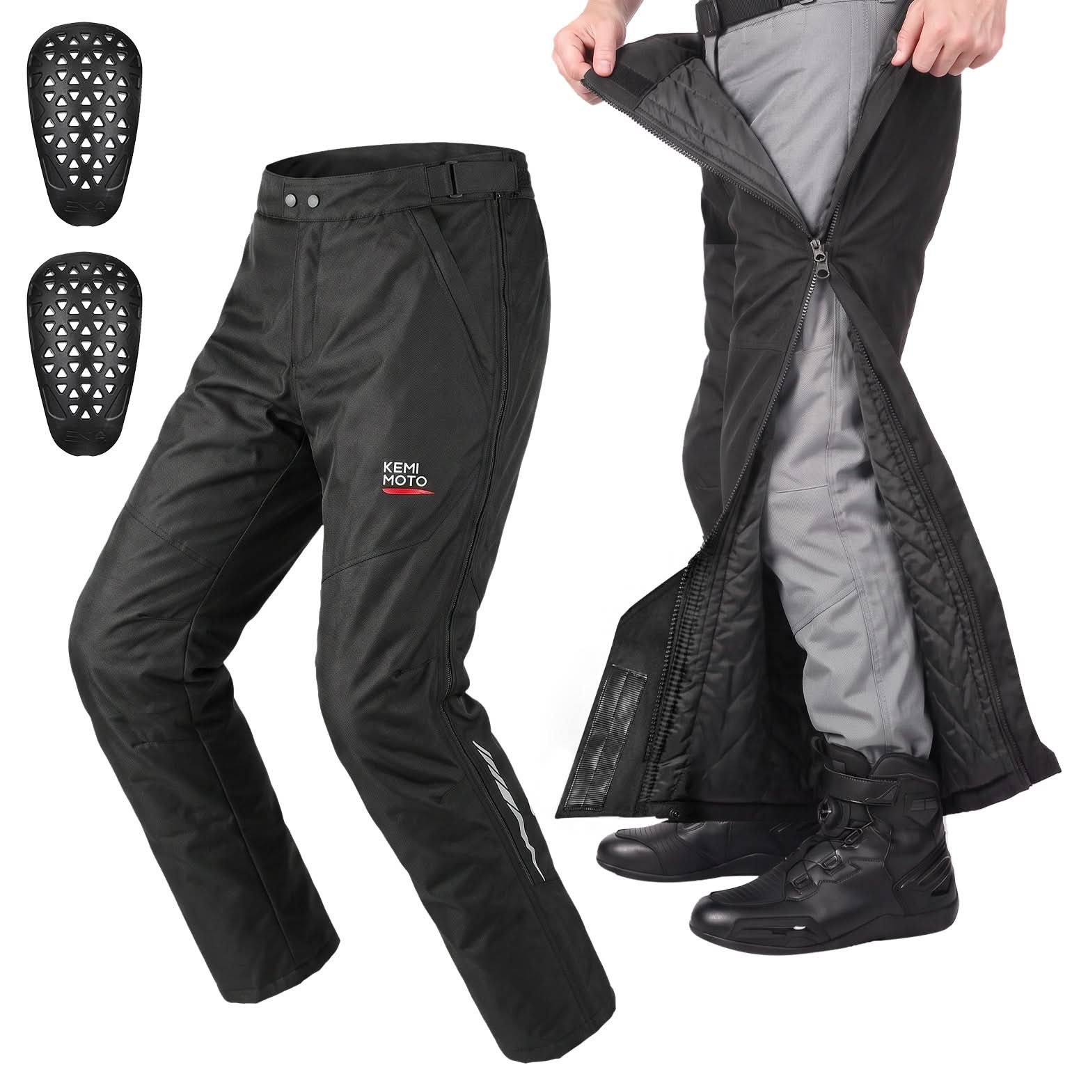 KEMIMOTO Quick-Off pantaloni moto invernali antivento CE