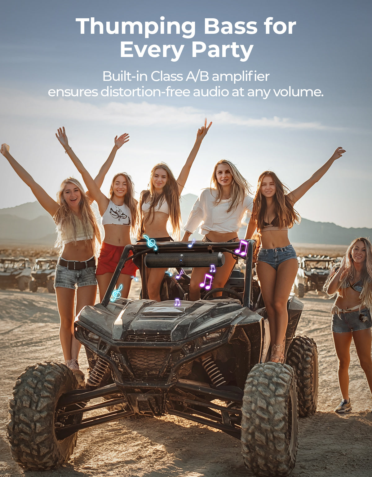 Kemimoto UTV soundbar Bluetooth 28" 6 altoparlanti