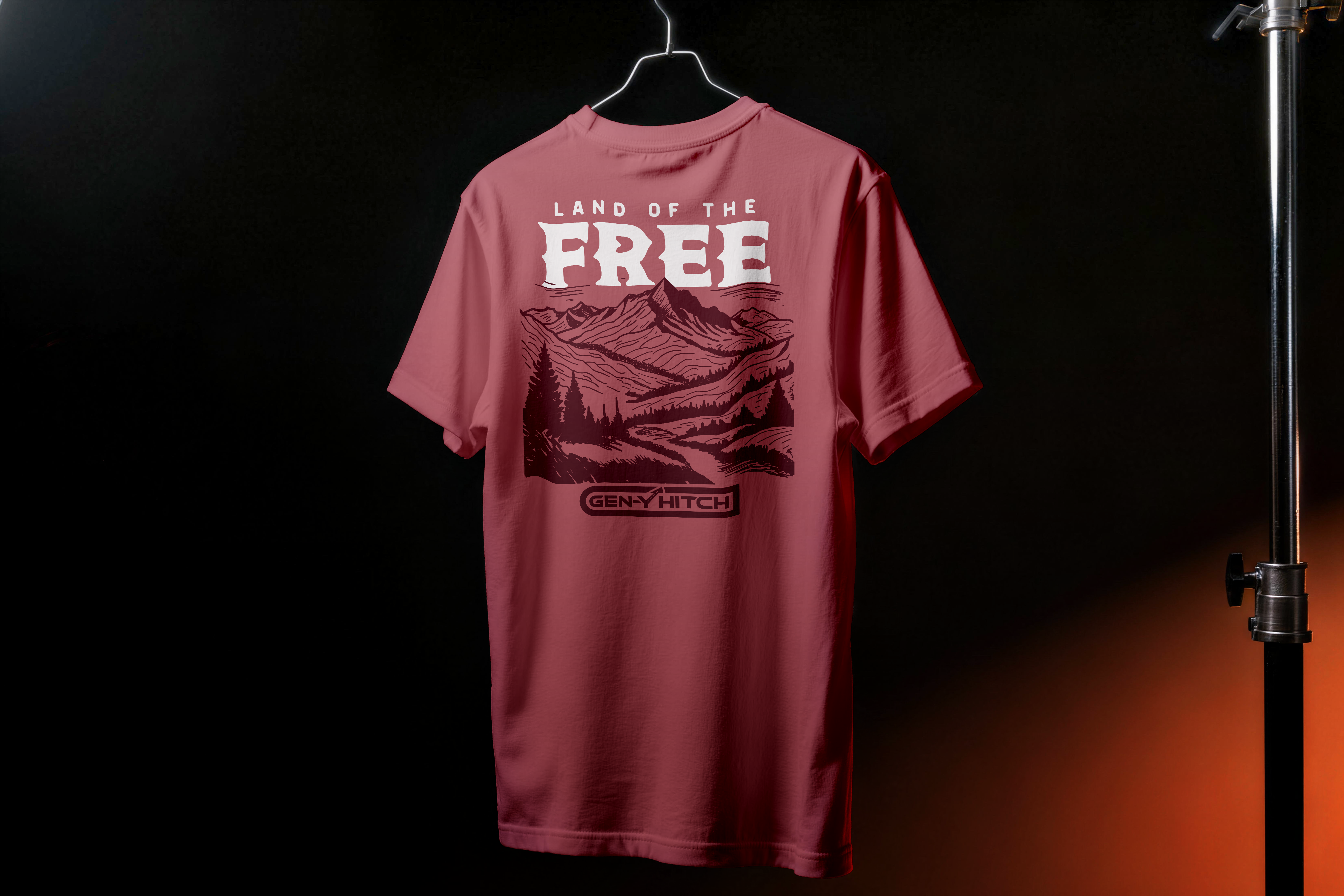 GEN-Y Hitch Land of Free t-shirt cotone Mauve premium