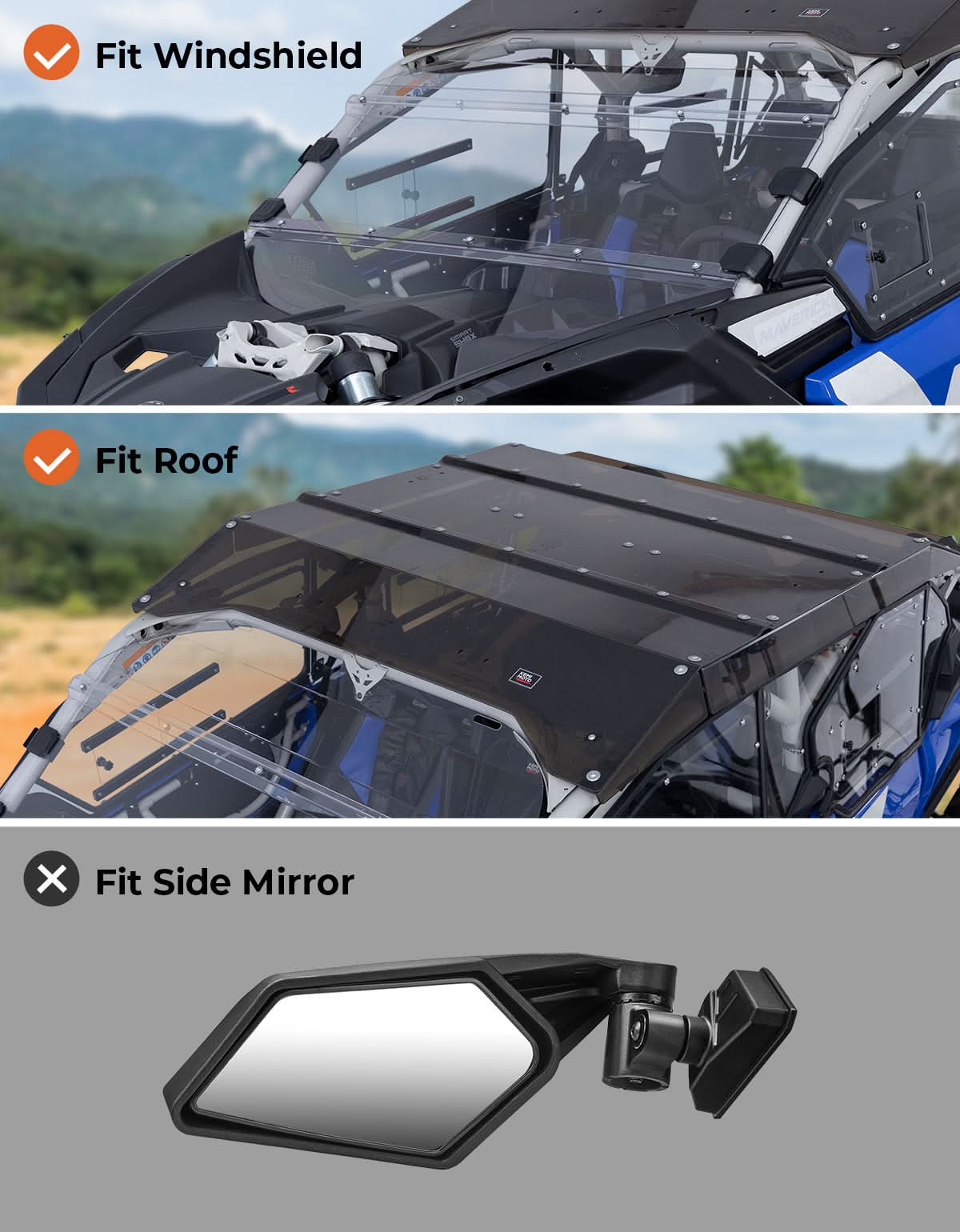 KEMIMOTO Maverick X3 MAX Porte Superiori Rigide Ventilate