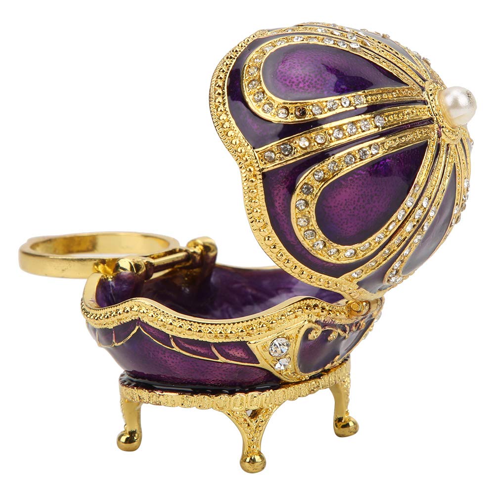 Hapivida Uovo Fabergé scatola portagioie viola smalto strass
