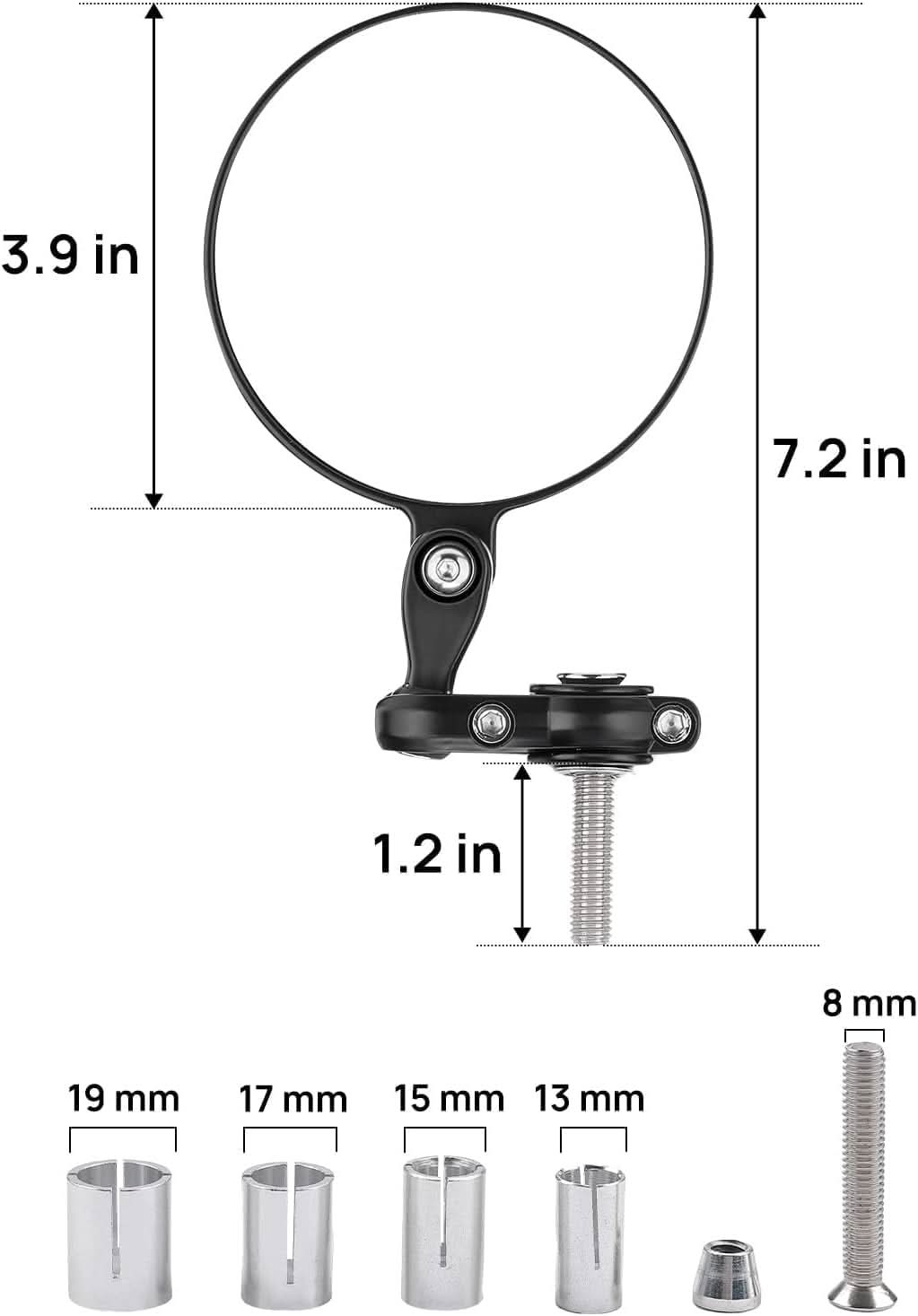 Kemimoto Universal specchietto manubrio moto 13-21 mm metallo