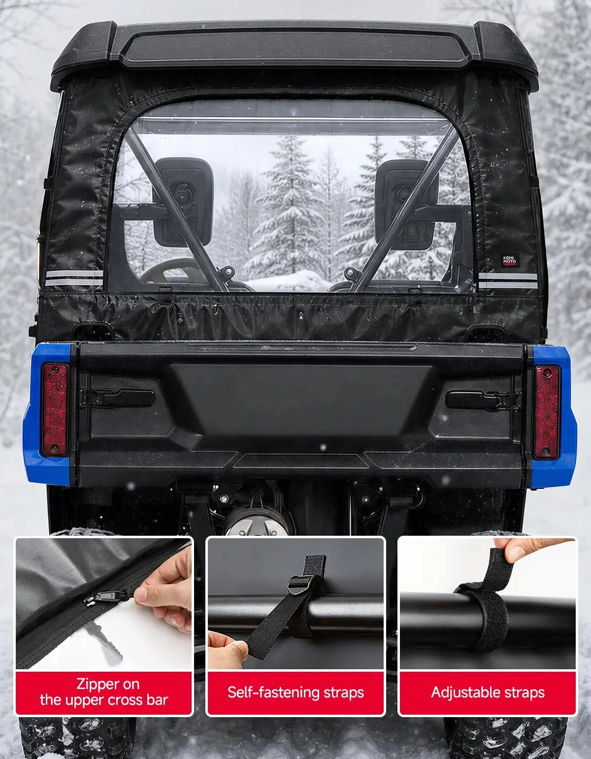 Kemimoto Lunotto Posteriore UTV Honda Pioneer 500/520 con zip