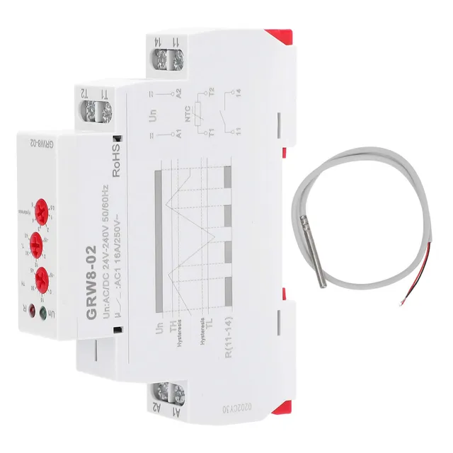 Kuuleyn GRW8-01 termostato digitale guida DIN 24-240V